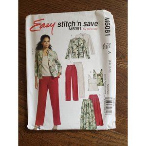 McCall's Sewing Pattern M5081 Miss Jacket Camisole Skirt Pants Sz 6-12 UNCUT